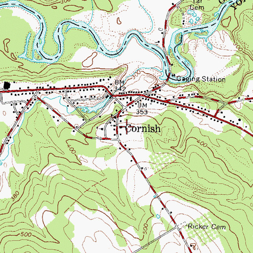 Topographic Map of Odd Fellows-Rebekah Hall, ME