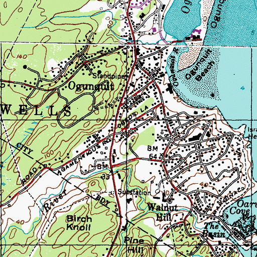 Topographic Map of Ogunquit Information Bureau, ME
