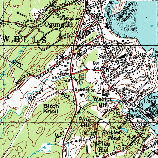 Topographic Map of Ogunquit Playhouse, ME