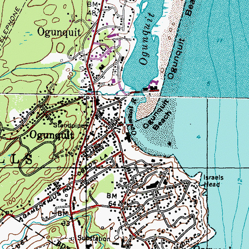 Topographic Map of Ogunquit United Methodist Church, ME