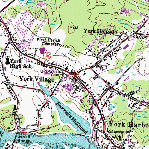 Topographic Map of Old Gaol Museum, ME