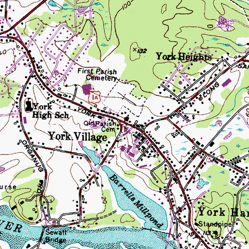 Topographic Map of Old Schoolhouse Museum, ME