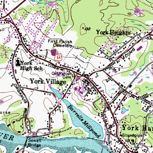 Topographic Map of Old York Historical Society Library, ME