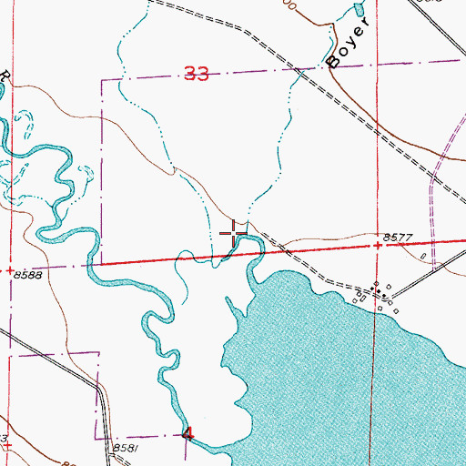 Topographic Map of Boyer Gulch, CO