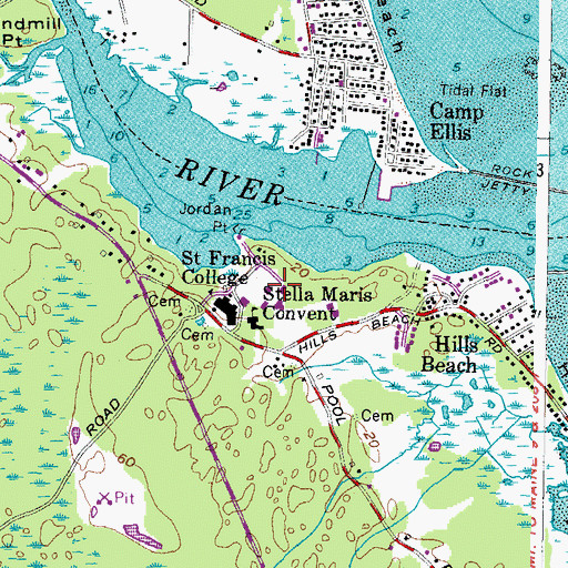 Topographic Map of Padua Hill, ME