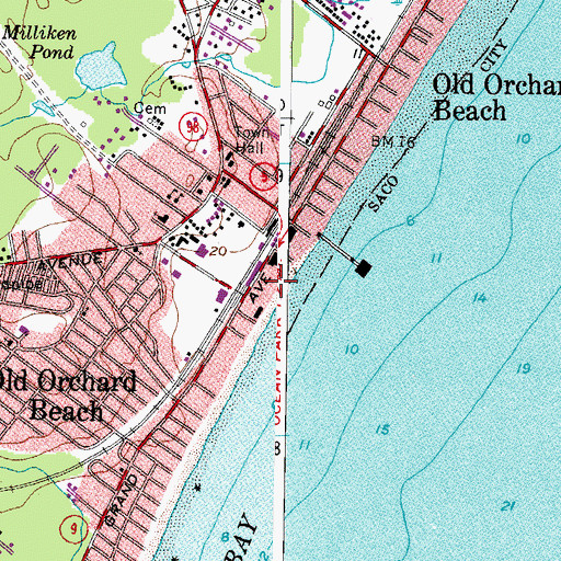 Topographic Map of Palace Playland, ME