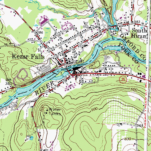 Topographic Map of Parsonsfield Post Office, ME