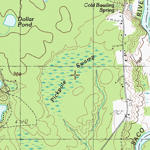 Topographic Map of Pickpole Swamp, ME