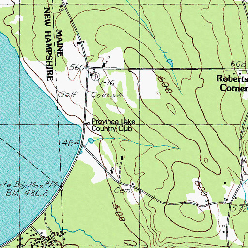 Topographic Map of Province Lake Country Club, ME