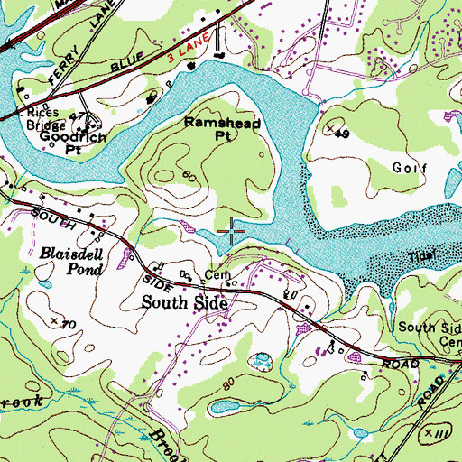 Topographic Map of Ramshead Ditch, ME