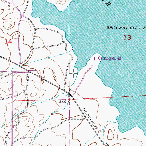Topographic Map of Union Creek, CO