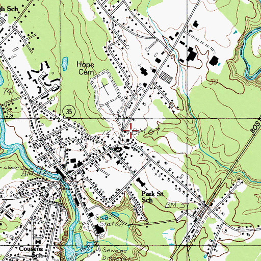 Topographic Map of Saint Andrews Presbyterian Church, ME