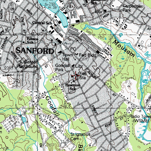 Topographic Map of Saint Georges Church, ME