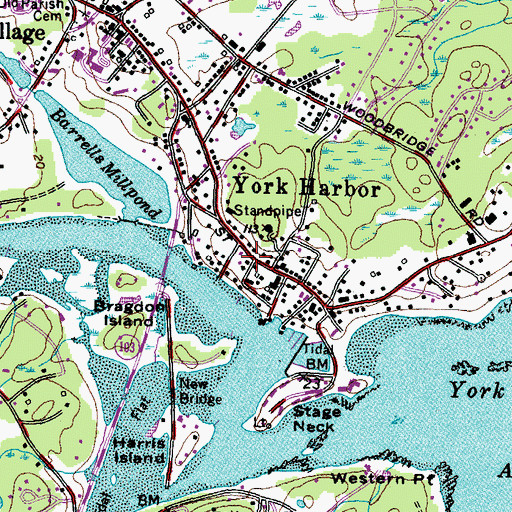 Topographic Map of Saint Georges Episcopal Church, ME