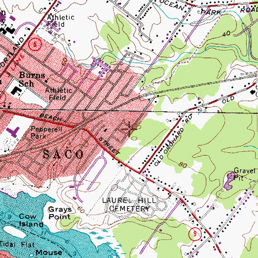 Topographic Map of Saint Josephs School, ME