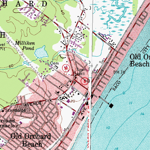 Topographic Map of Saint Margaret Church, ME
