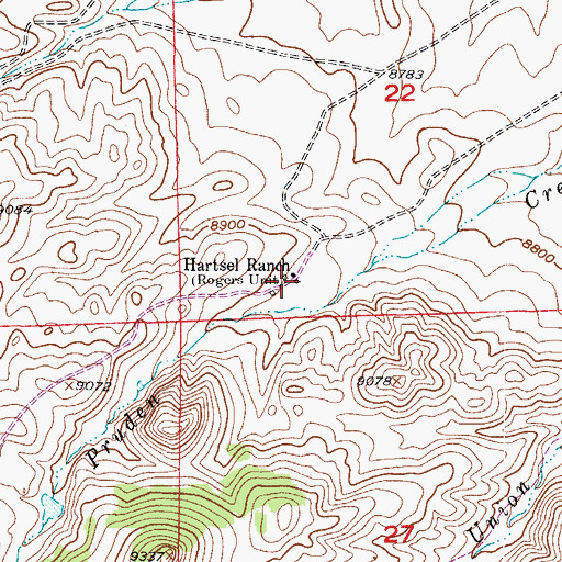 Topographic Map of Hartsel Ranch, CO