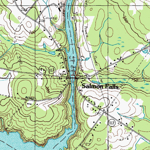 Topographic Map of Salmon Falls West Historic District, ME
