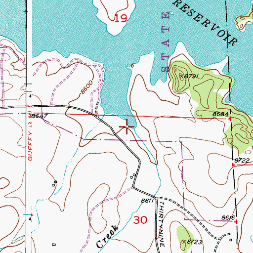 Topographic Map of Sims Creek, CO