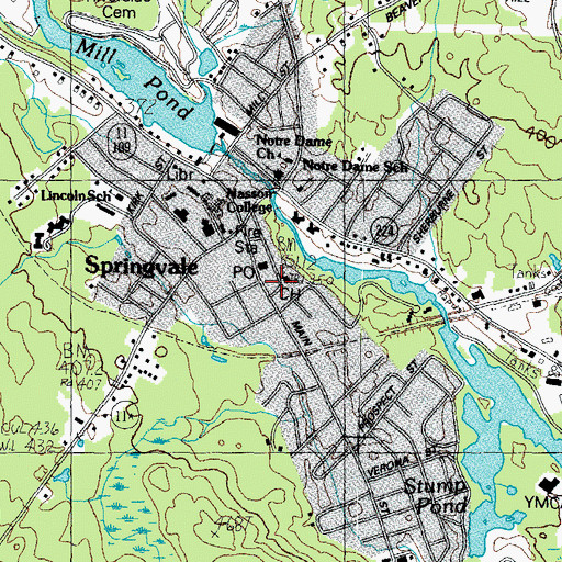 Topographic Map of Sanford-Springvale Chamber of Commerce, ME