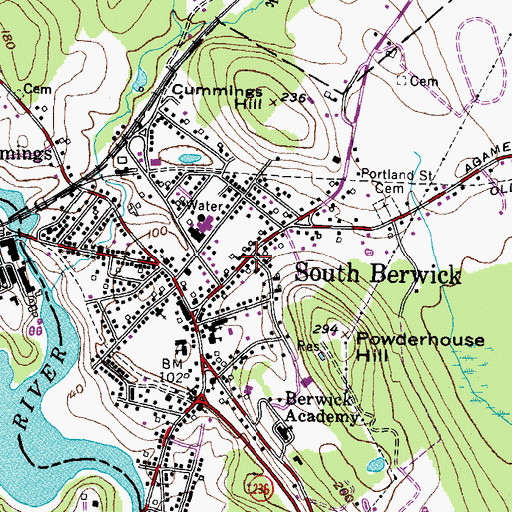 Topographic Map of Sarah Orne Jewett Memorial, ME