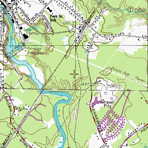 Topographic Map of Sea Road School, ME