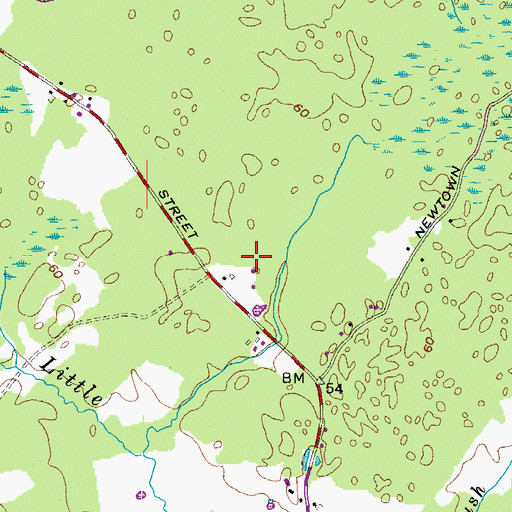 Topographic Map of Shamrock Recreational Vehicle Park, ME