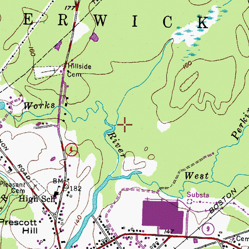 Topographic Map of Smith Brook, ME