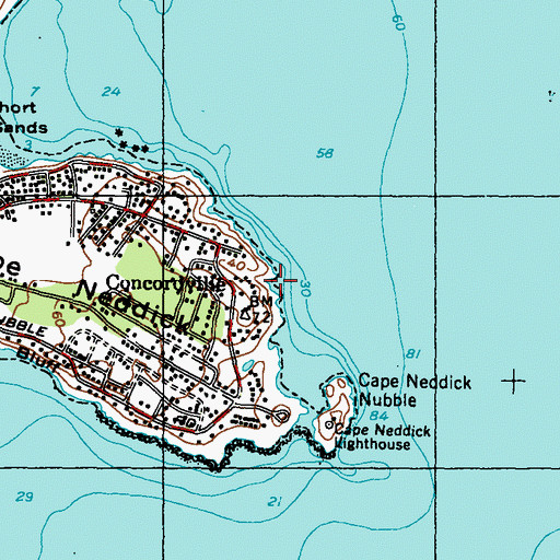 Topographic Map of Sohier Park, ME