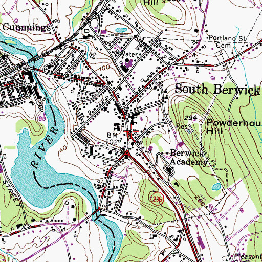 Topographic Map of South Berwick Bible Speaks Church, ME