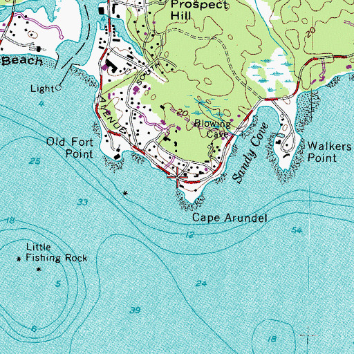 Topographic Map of Spouting Rock, ME