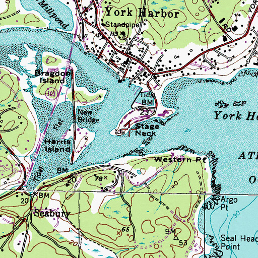 Topographic Map of Stage Neck Light, ME