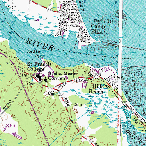 Topographic Map of The Campus Center, ME