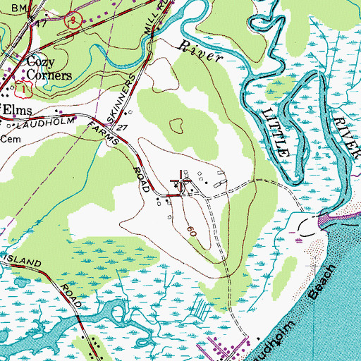 Topographic Map of The Wells National Estuarine Research Reserve, ME
