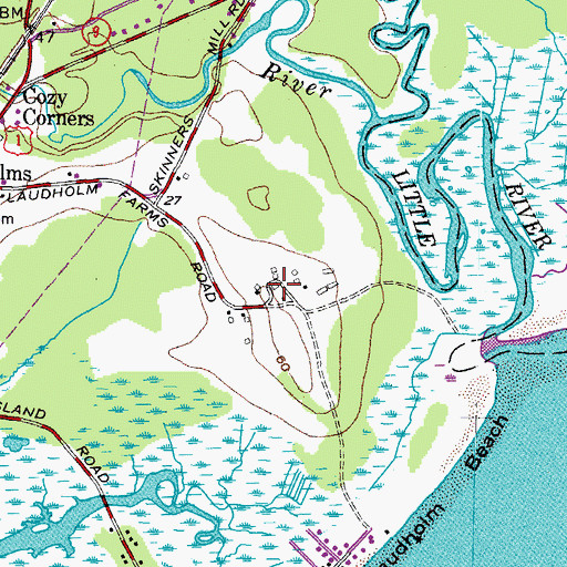 Topographic Map of The Wells Reserve Visitors Center, ME