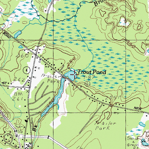 Topographic Map of Trout Pond, ME
