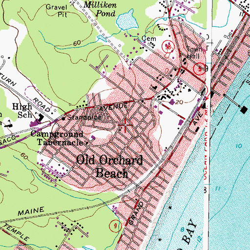 Topographic Map of United Methodist Church, ME