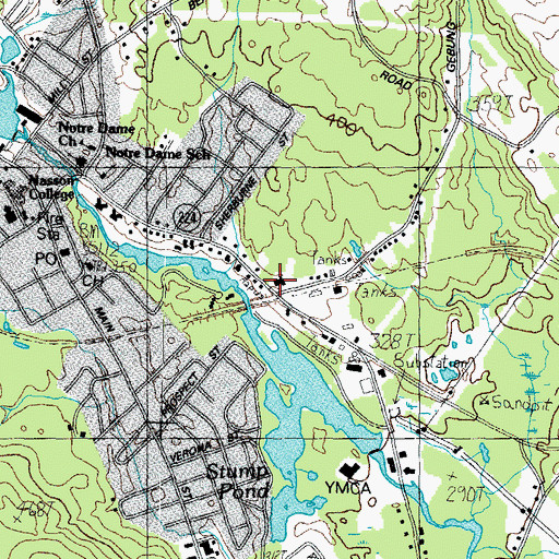 Topographic Map of University of Southern Maine - Sanford, ME