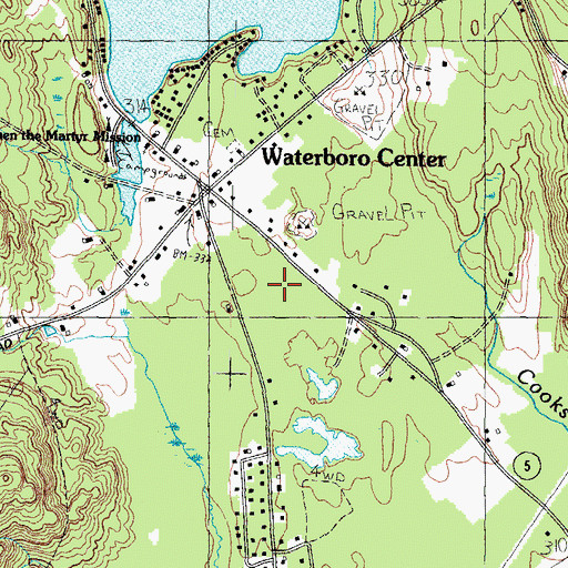 Topographic Map of Waterboro Elementary School, ME
