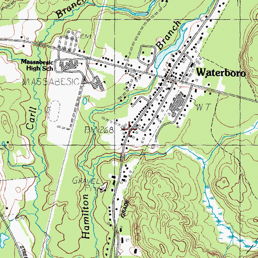 Topographic Map of Waterboro Post Office, ME