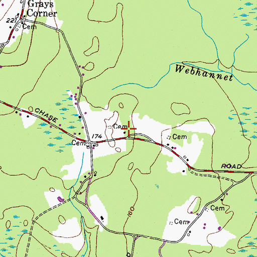 Topographic Map of Wells School Number Seven (historical), ME