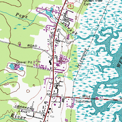 Topographic Map of Wells Shopping Plaza Shopping Center, ME