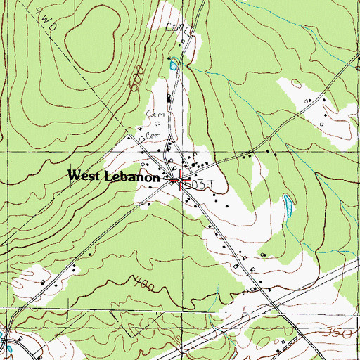 Topographic Map of West Lebanon Historic District, ME
