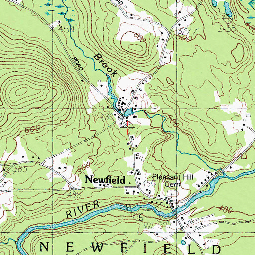 Topographic Map of Newfield Post Office, ME