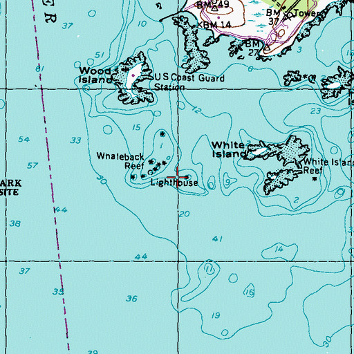 Topographic Map of Whaleback Light Station, ME