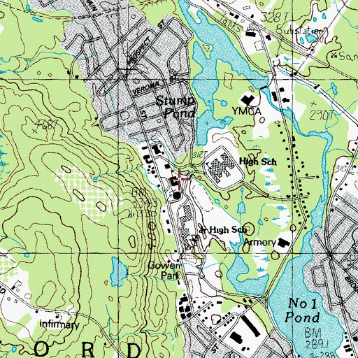 Topographic Map of Willard School, ME