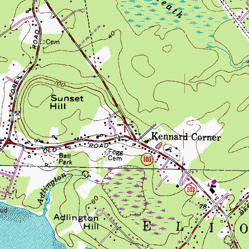 Topographic Map of William Fogg Library, ME