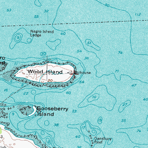 Topographic Map of Wood Island Light Station, ME