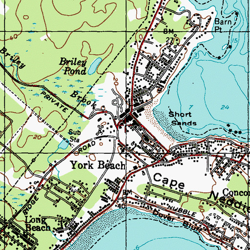 Topographic Map of York Beach Fire Station, ME