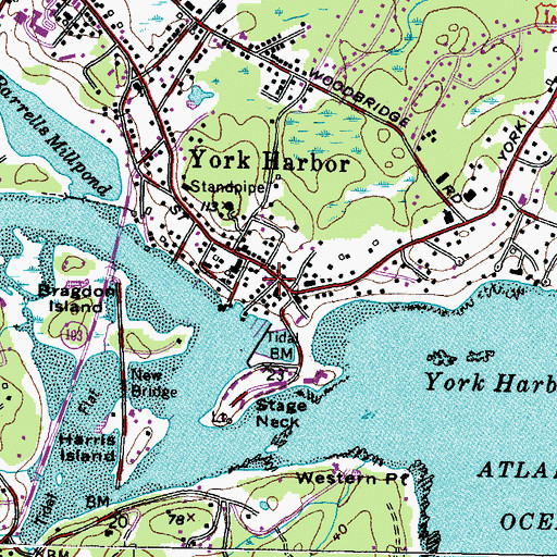 Topographic Map of York Harbor Post Office, ME